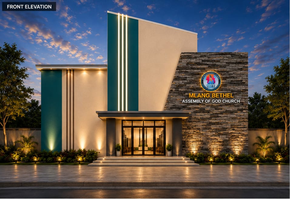 Architectural rendering of the proposed renovated M'lang Bethel church building